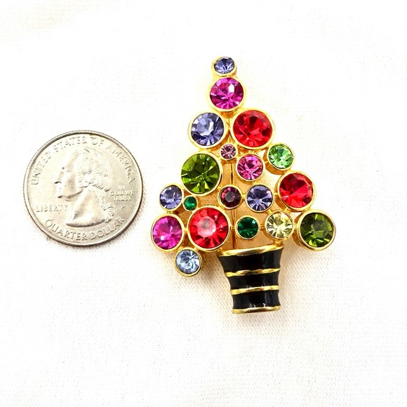 JOAN RIVERS Pin Brooch Christmas Tree Vintage - Picture 4 of 7